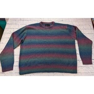 Edgar + Ash Sweater Rainbow Ombre Color Men's Size XL Crew Neck